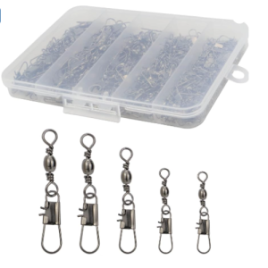 Fishing Swivels Snap Swivels 210pcs Barrel Swivels with Snaps